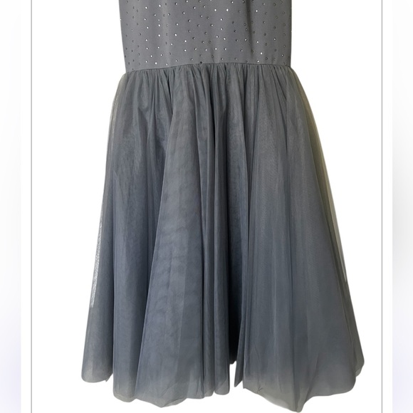 Sherri Hill Gun Metal Halter Gown Mermaid Trumpet Formal Gown Excellent Size 4 - Picture 5 of 9